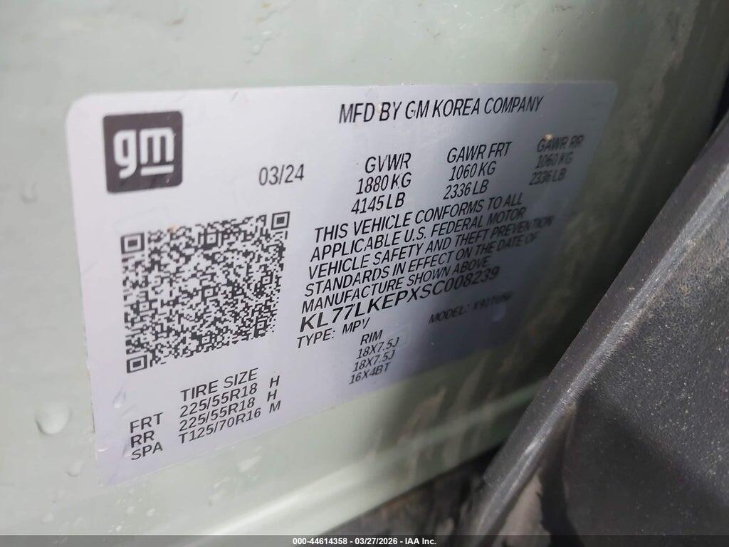 KL77LKEPXSC008239 2025 CHEVROLET TRAX photo no. 9