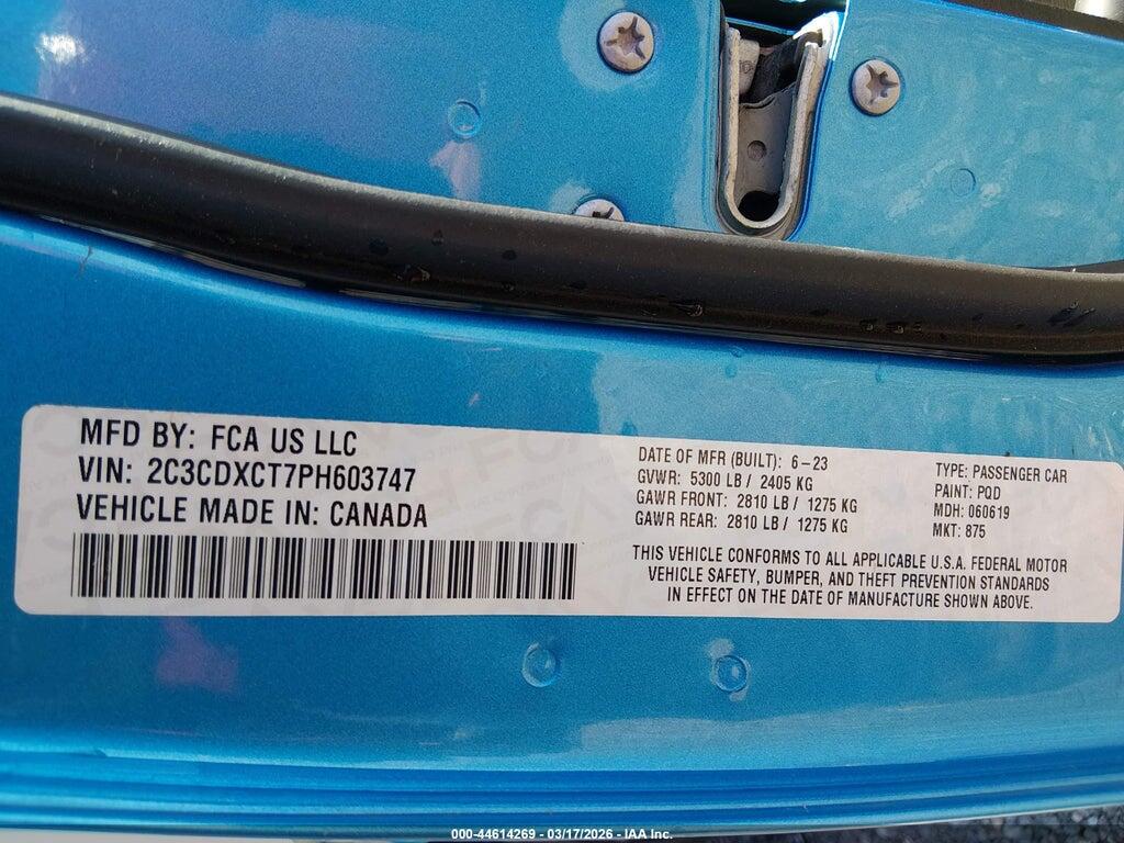 2C3CDXCT7PH603747 2023 DODGE CHARGER photo no. 9
