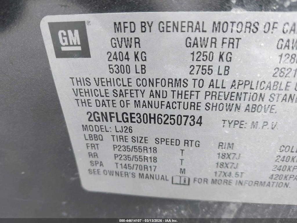 2GNFLGE30H6250734 2017 CHEVROLET EQUINOX photo no. 9