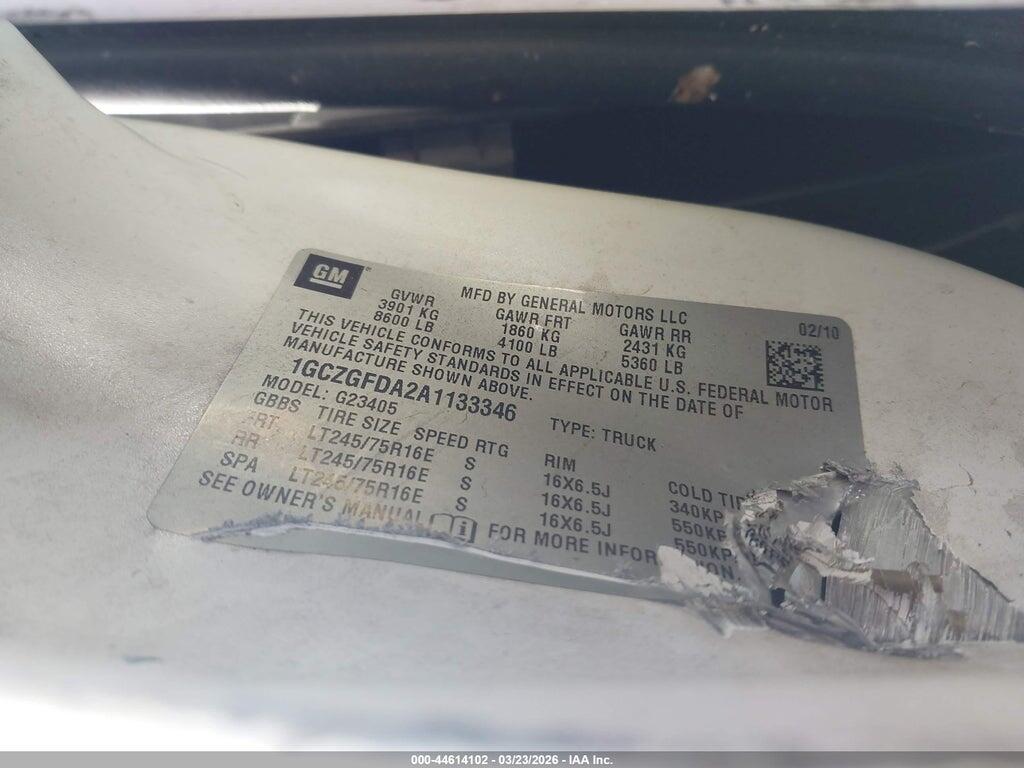 1GCZGFDA2A1133346 2010 CHEVROLET EXPRESS 2500 photo no. 9