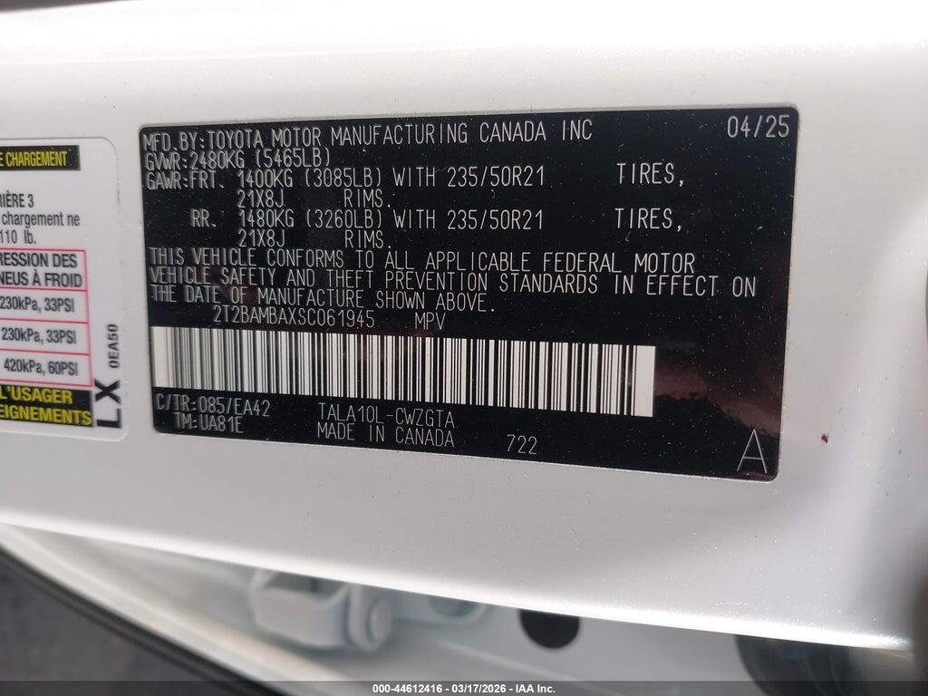 2T2BAMBAXSC061945 2025 LEXUS RX 350 photo no. 9