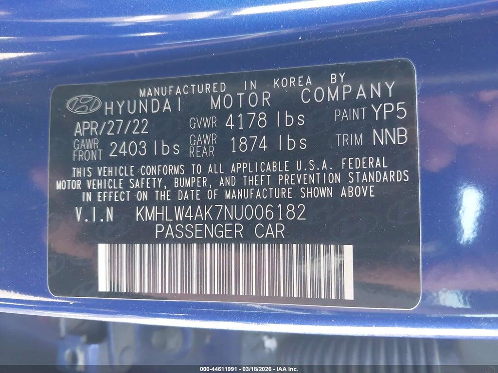 KMHLW4AK7NU006182 2022 HYUNDAI ELANTRA N photo no. 9