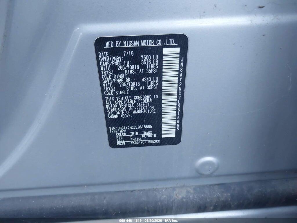 JN8AY2NC2L9615665 2020 NISSAN ARMADA photo no. 9