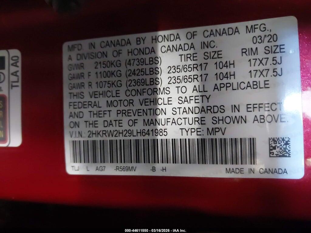 2HKRW2H29LH641985 2020 HONDA CR-V photo no. 9