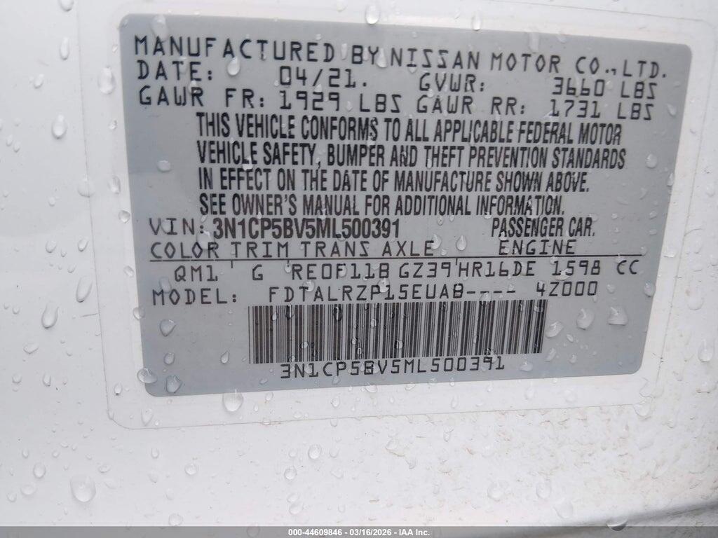 3N1CP5BV5ML500391 2021 NISSAN KICKS photo no. 9