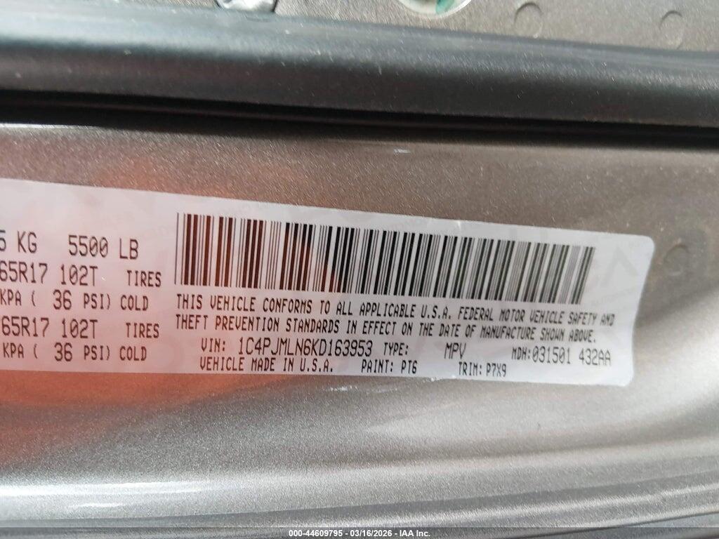 1C4PJMLN6KD163953 2019 JEEP CHEROKEE photo no. 9