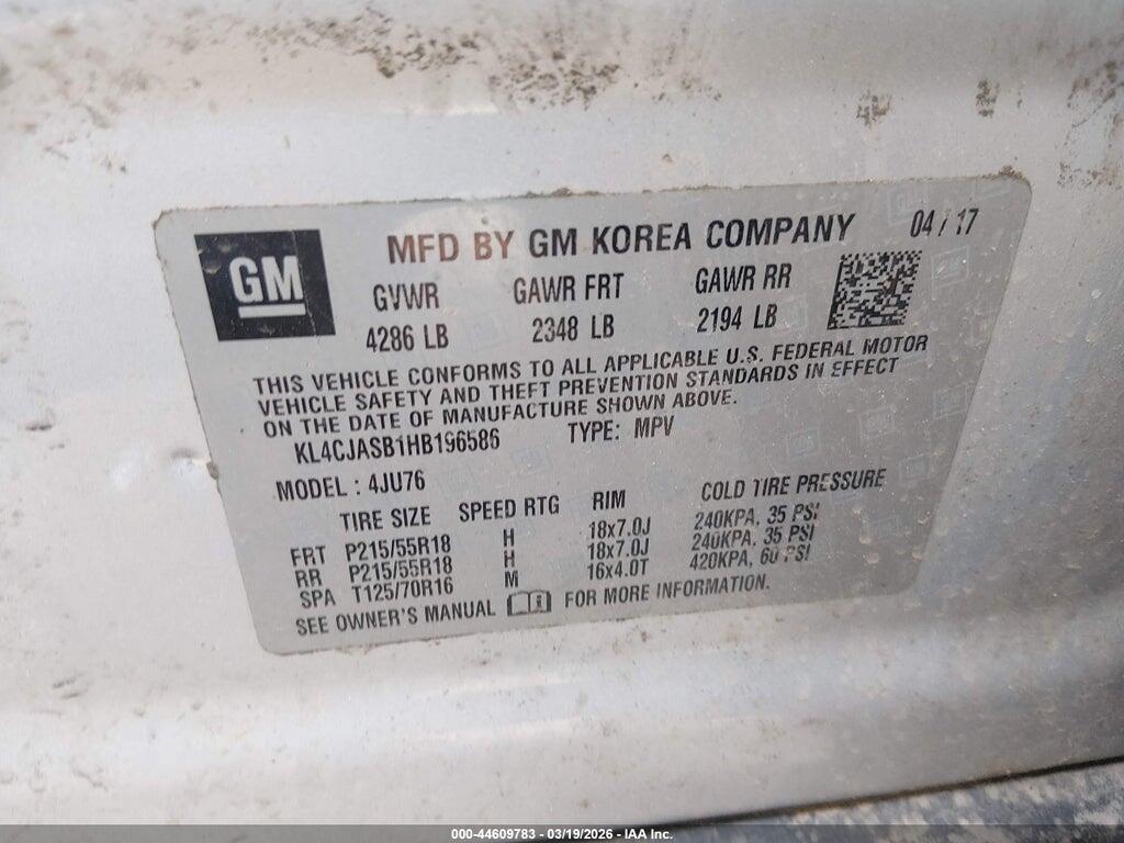 KL4CJASB1HB196586 2017 BUICK ENCORE photo no. 9