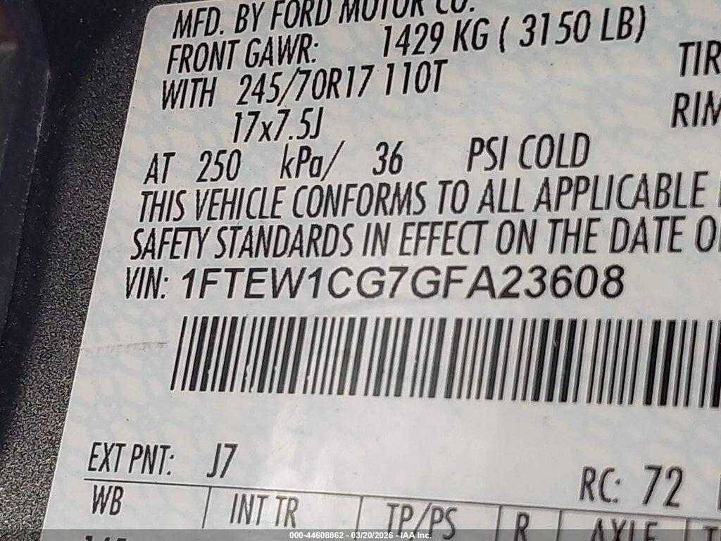 1FTEW1CG7GFA23608 2016 FORD F-150 photo no. 9