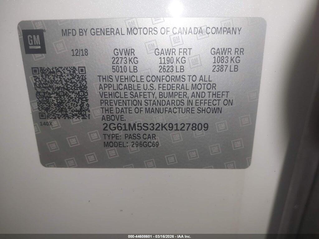 2G61M5S32K9127809 2019 CADILLAC XTS photo no. 9