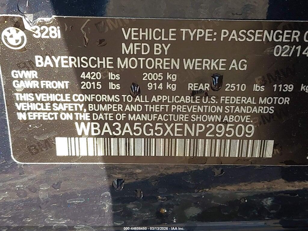 WBA3A5G5XENP29509 2014 BMW 328I photo no. 9
