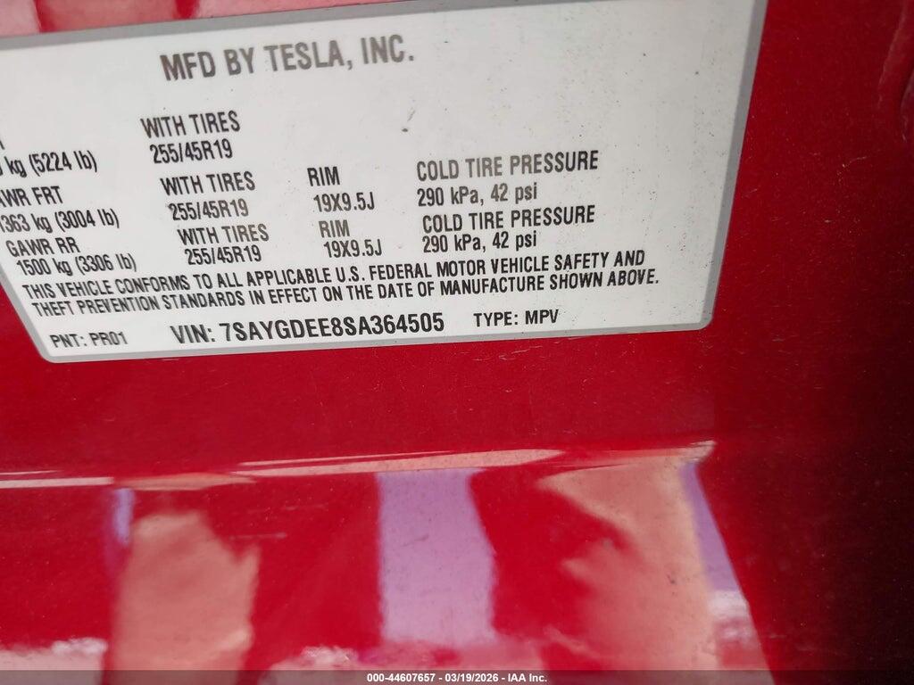 7SAYGDEE8SA364505 2025 TESLA MODEL Y photo no. 9