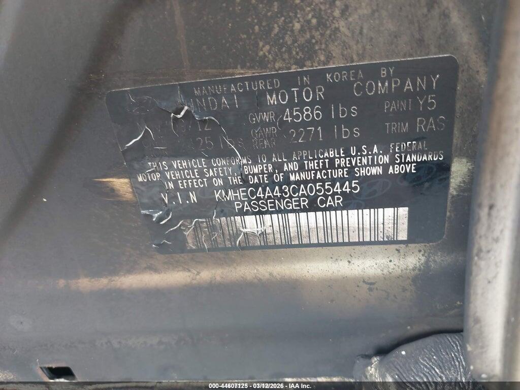 KMHEC4A43CA055445 2012 HYUNDAI SONATA HYBRID photo no. 9