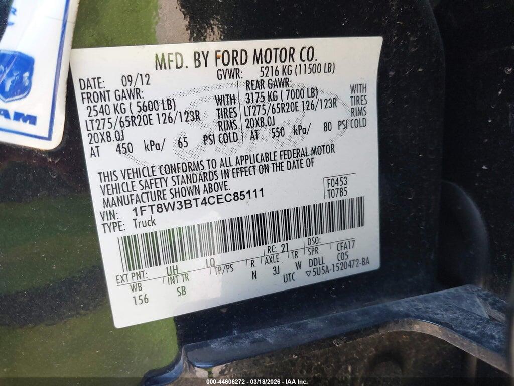 1FT8W3BT4CEC85111 2012 FORD F-350 photo no. 9