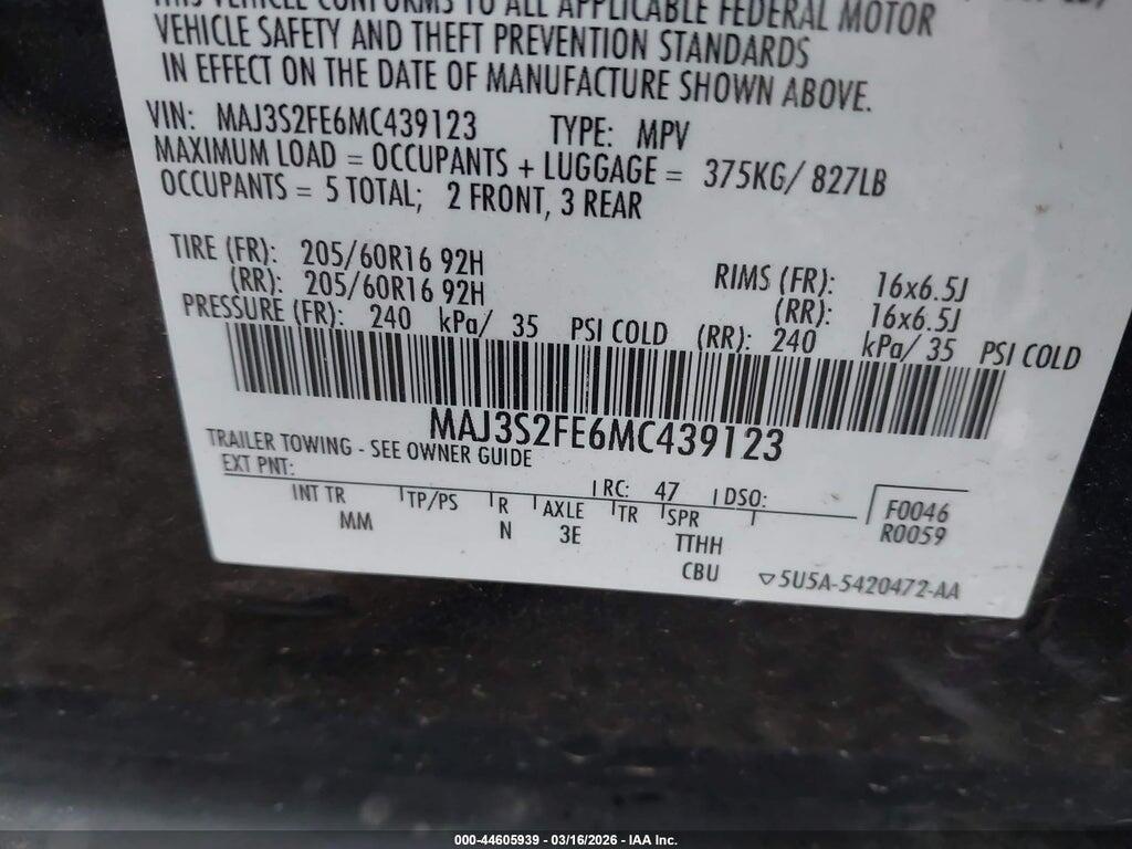 MAJ3S2FE6MC439123 2021 FORD ECOSPORT photo no. 9