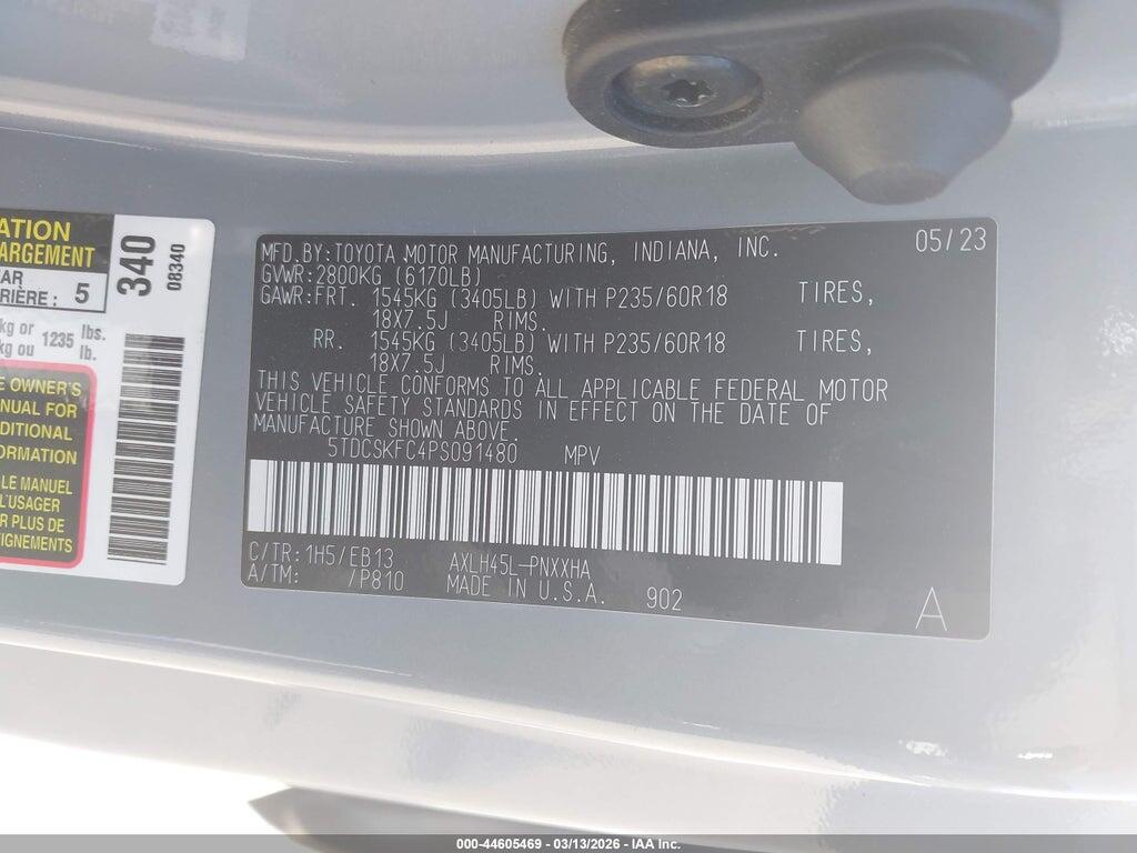 5TDCSKFC4PS091480 2023 TOYOTA SIENNA photo no. 9