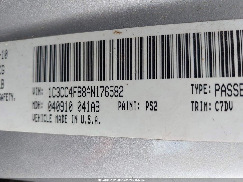 1C3CC4FB8AN176582 2010 CHRYSLER SEBRING photo no. 9