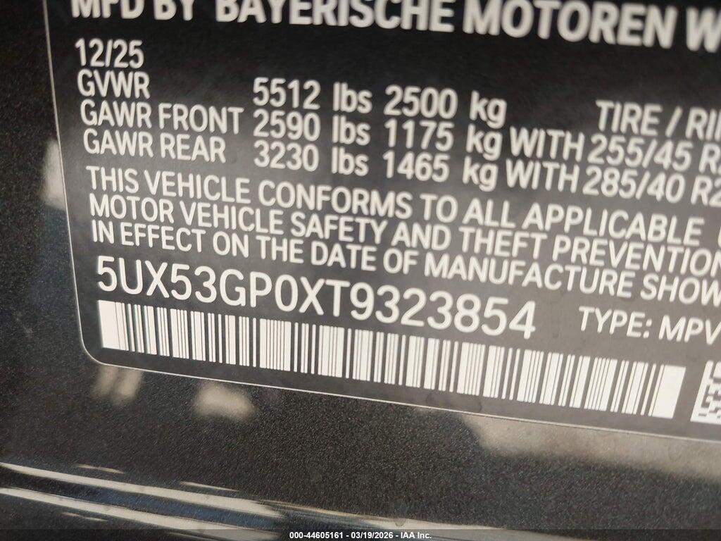 5UX53GP0XT9323854 2026 BMW X3 photo no. 9