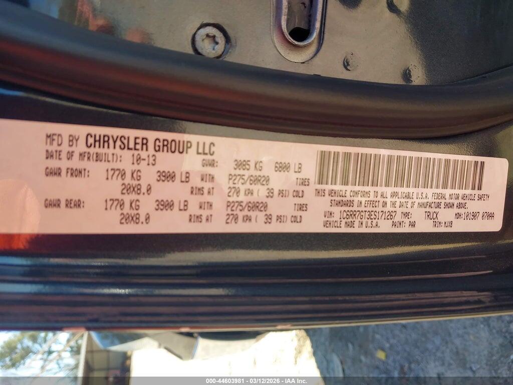 1C6RR7GT3ES171267 2014 RAM 1500 photo no. 9
