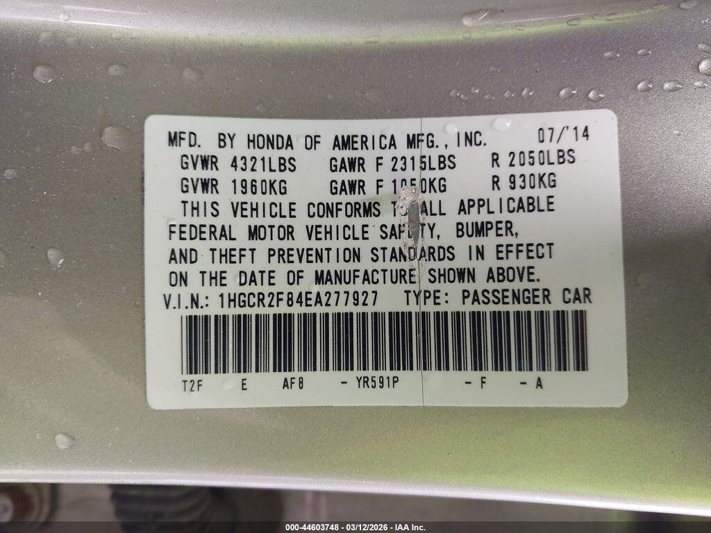 1HGCR2F84EA277927 2014 HONDA ACCORD photo no. 9