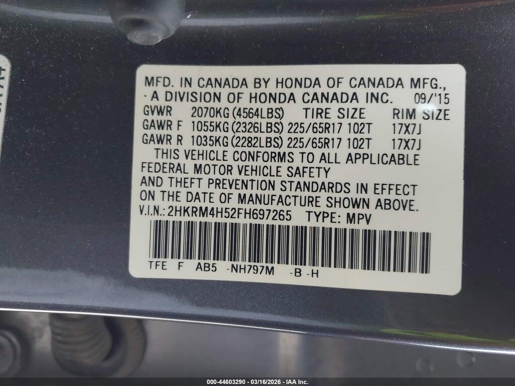 2HKRM4H52FH697265 2015 HONDA CR-V photo no. 9