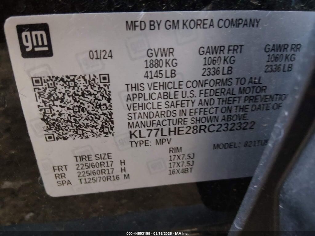 KL77LHE28RC232322 2024 CHEVROLET TRAX photo no. 9