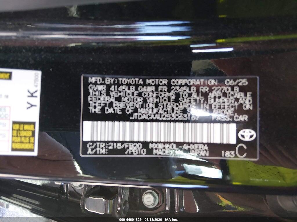 JTDACAAU2S3063167 2025 TOYOTA PRIUS photo no. 9