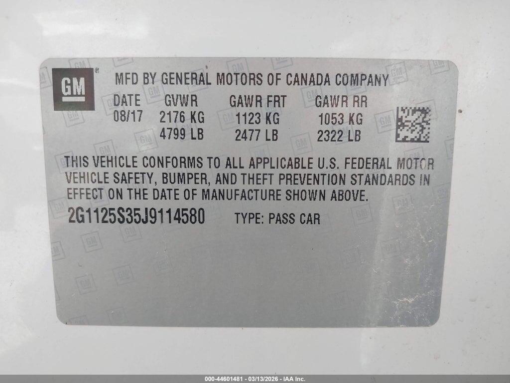 2G1125S35J9114580 2018 CHEVROLET IMPALA photo no. 9