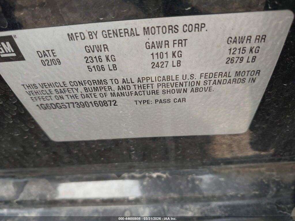 1G6DG577390160872 2009 CADILLAC CTS photo no. 9