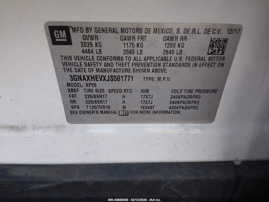 3GNAXHEVXJS581771 2018 CHEVROLET EQUINOX photo no. 9