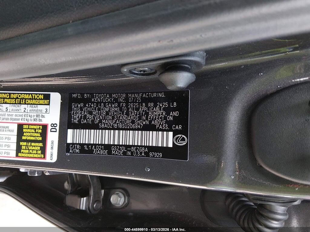 58ADZ1B18SU206847 2025 LEXUS ES 350 photo no. 9