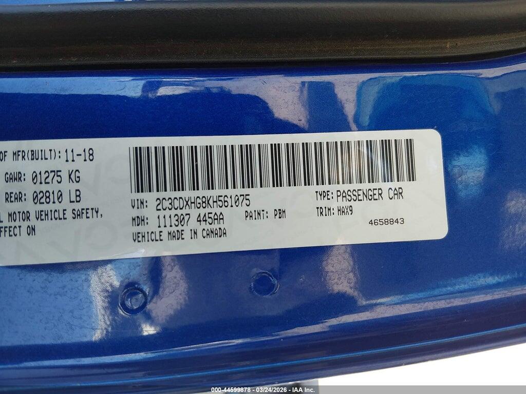 2C3CDXHG8KH561075 2019 DODGE CHARGER photo no. 9