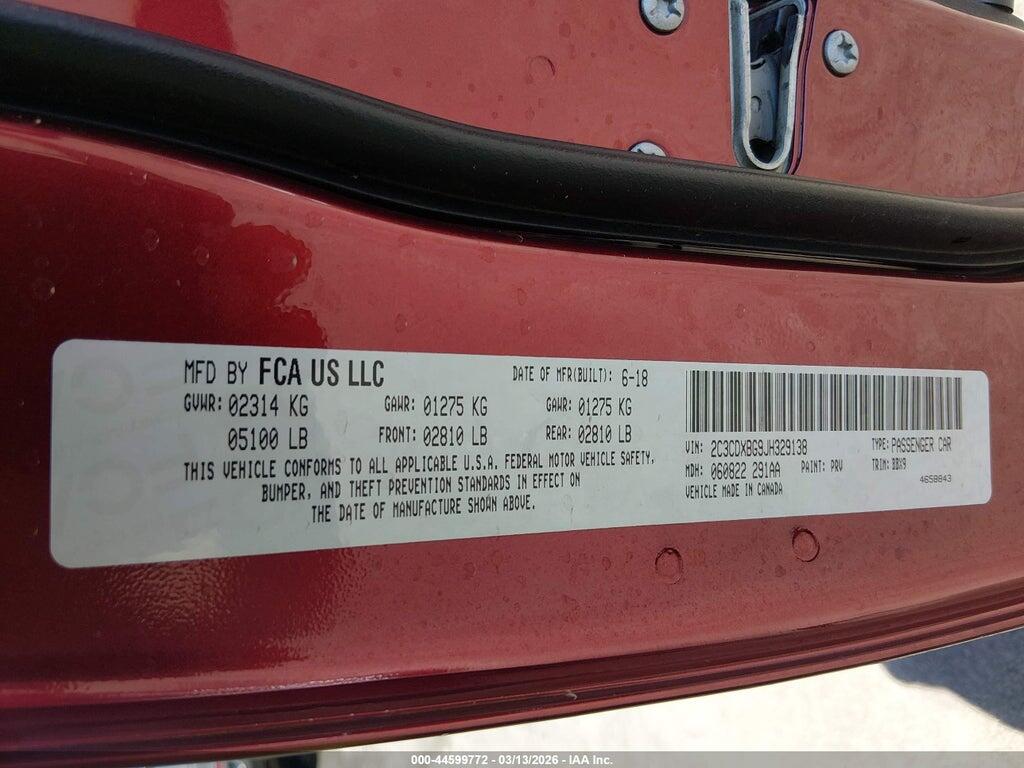 2C3CDXBG9JH329138 2018 DODGE CHARGER photo no. 9