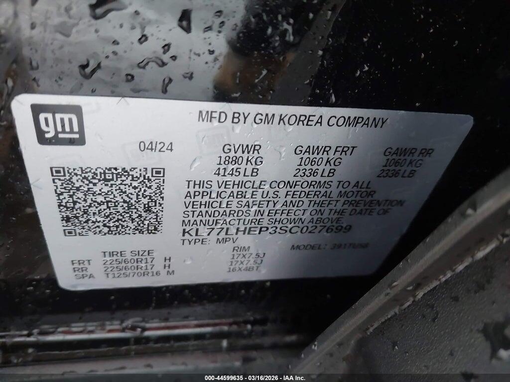 KL77LHEP3SC027699 2025 CHEVROLET TRAX photo no. 9