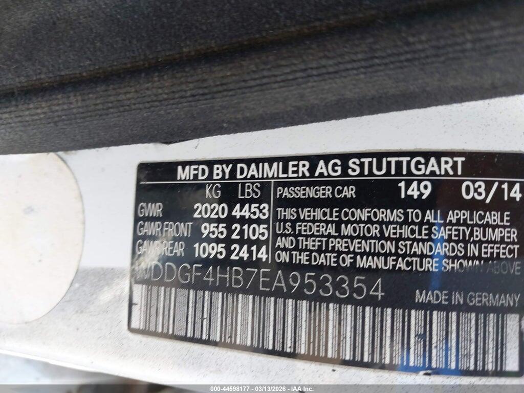WDDGF4HB7EA953354 2014 MERCEDES-BENZ C 250 photo no. 9