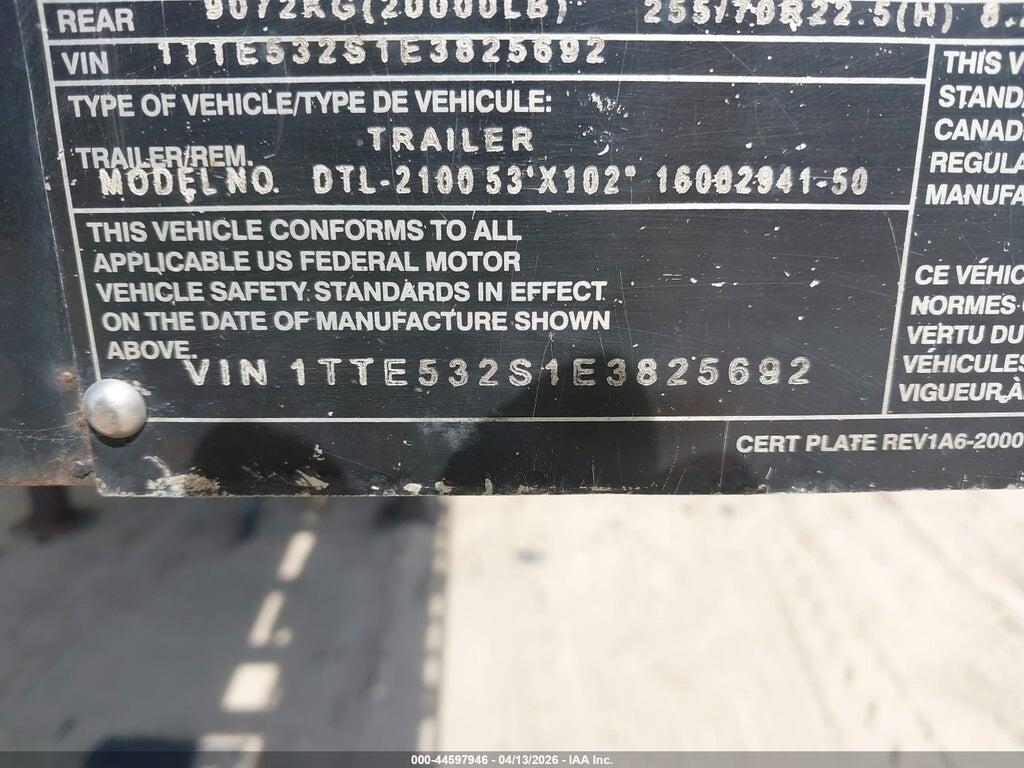 1TTE532S1E3825692 2014 TRANSCRAFT CORP FLAT BED TRAILER photo no. 9