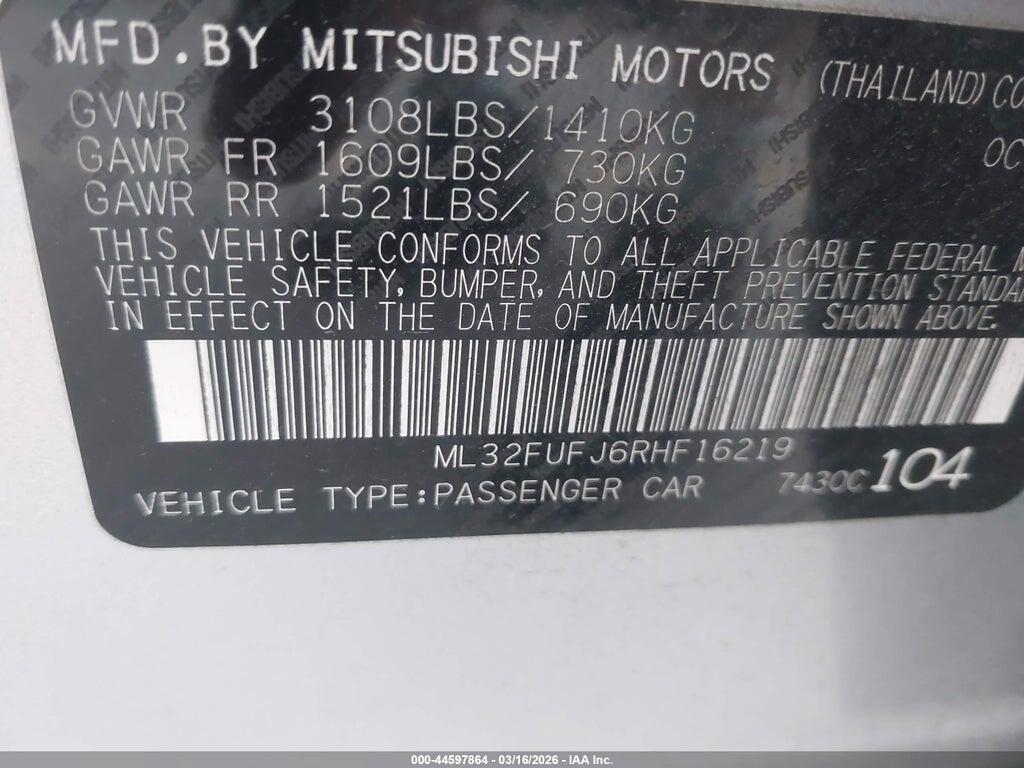 ML32FUFJ6RHF16219 2024 MITSUBISHI MIRAGE G4 photo no. 9