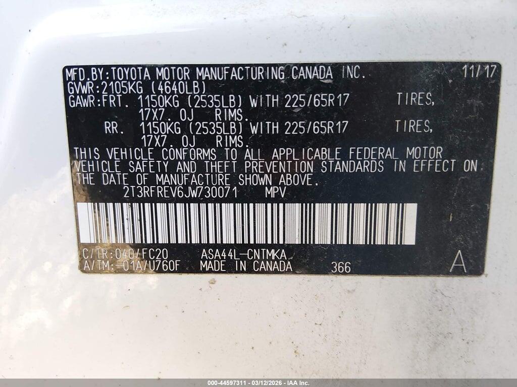 2T3RFREV6JW730071 2018 TOYOTA RAV4 photo no. 9