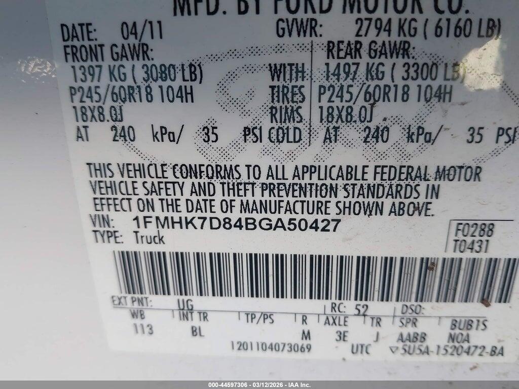 1FMHK7D84BGA50427 2011 FORD EXPLORER photo no. 9