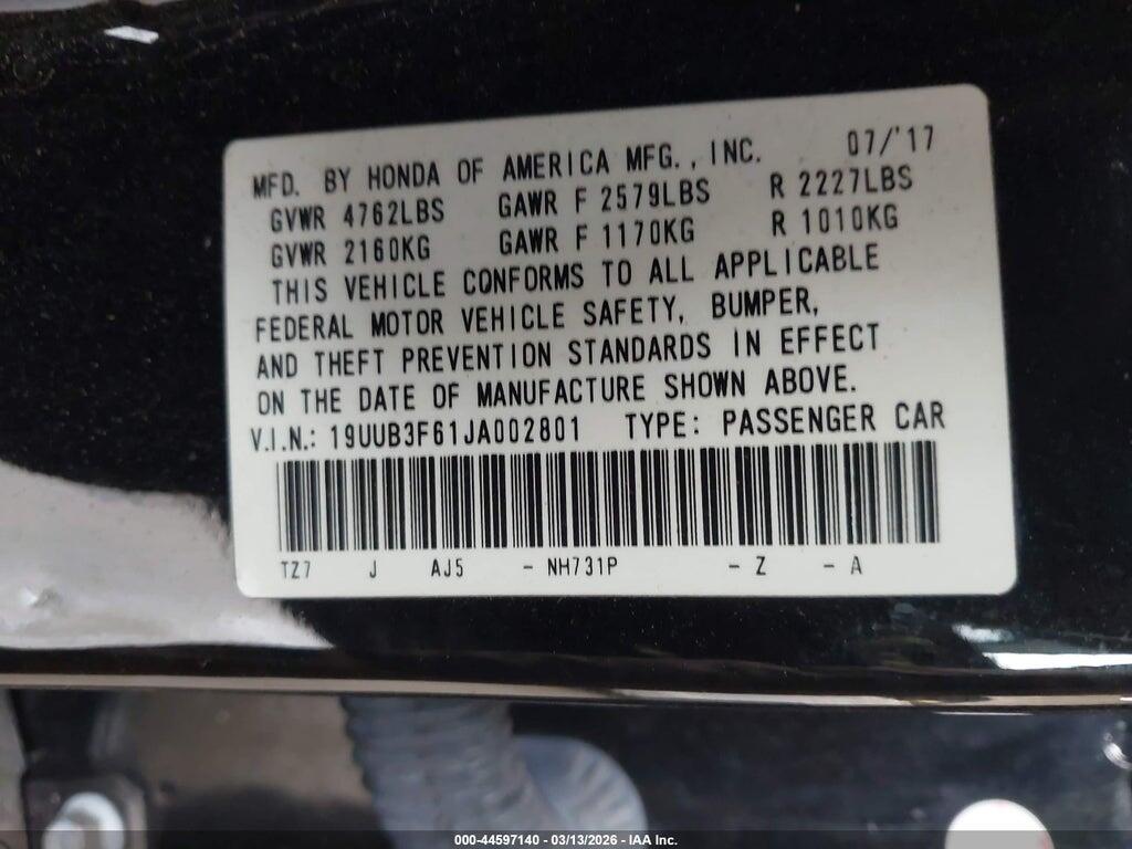 19UUB3F61JA002801 2018 ACURA TLX photo no. 9