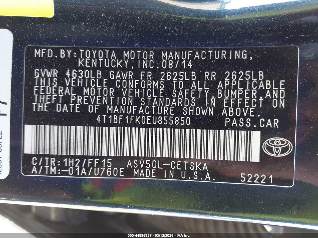 4T1BF1FK0EU855850 2014 TOYOTA CAMRY photo no. 9