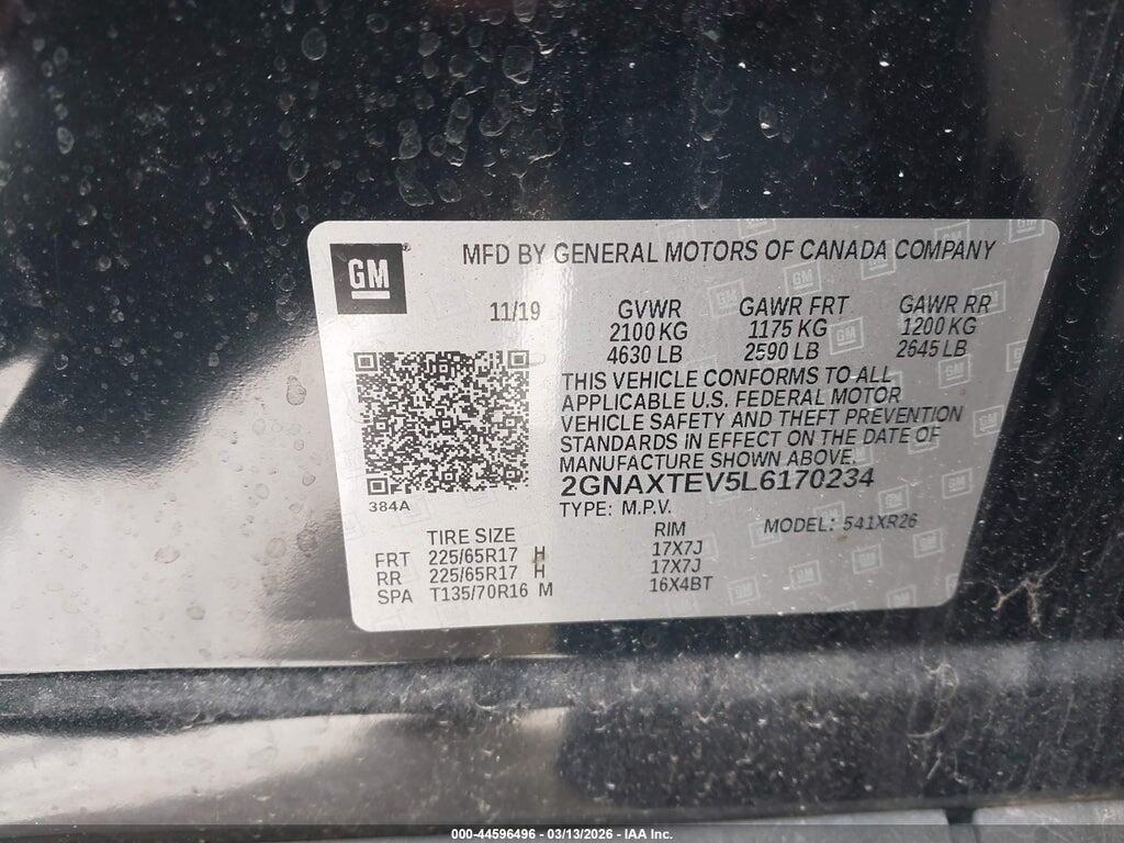 2GNAXTEV5L6170234 2020 CHEVROLET EQUINOX photo no. 9