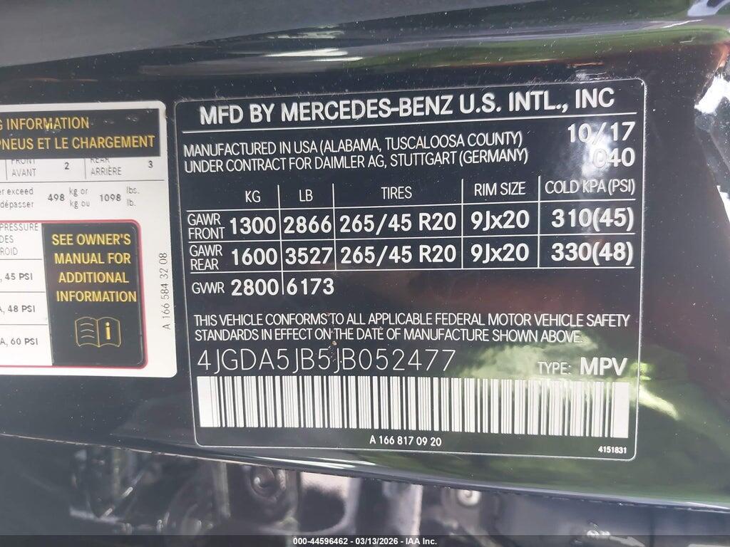 4JGDA5JB5JB052477 2018 MERCEDES-BENZ GLE 350 photo no. 9
