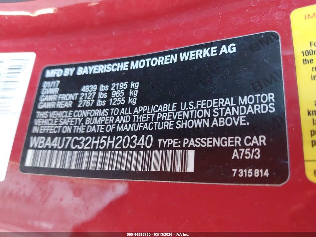 WBA4U7C32H5H20340 2017 BMW 430I photo no. 9