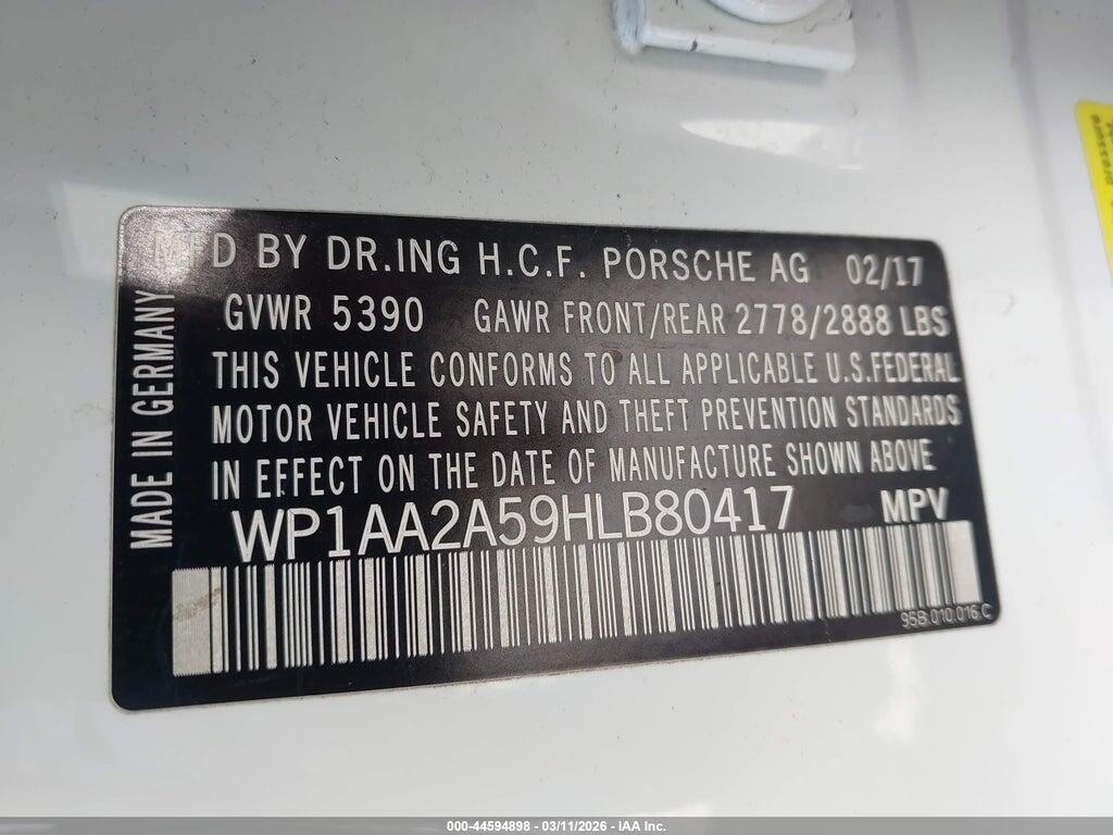 WP1AA2A59HLB80417 2017 PORSCHE MACAN photo no. 9