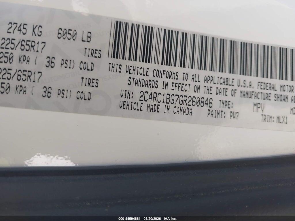 2C4RC1BG7GR260846 2016 CHRYSLER TOWN & COUNTRY photo no. 9
