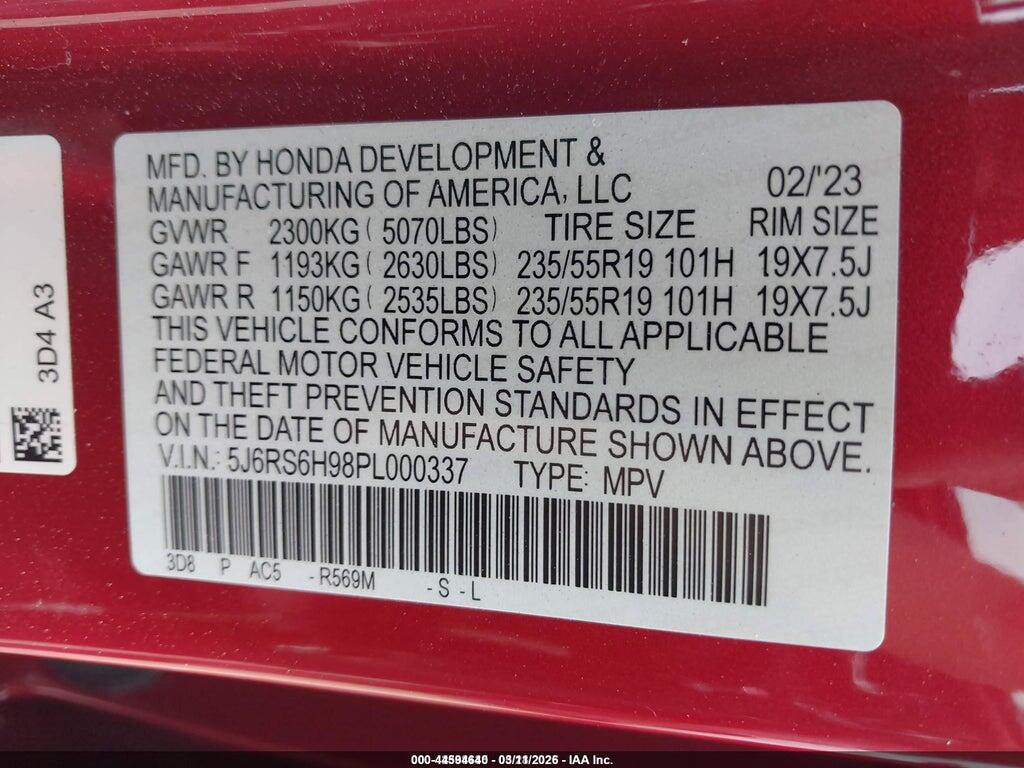 5J6RS6H98PL000337 2023 HONDA CR-V HYBRID photo no. 9