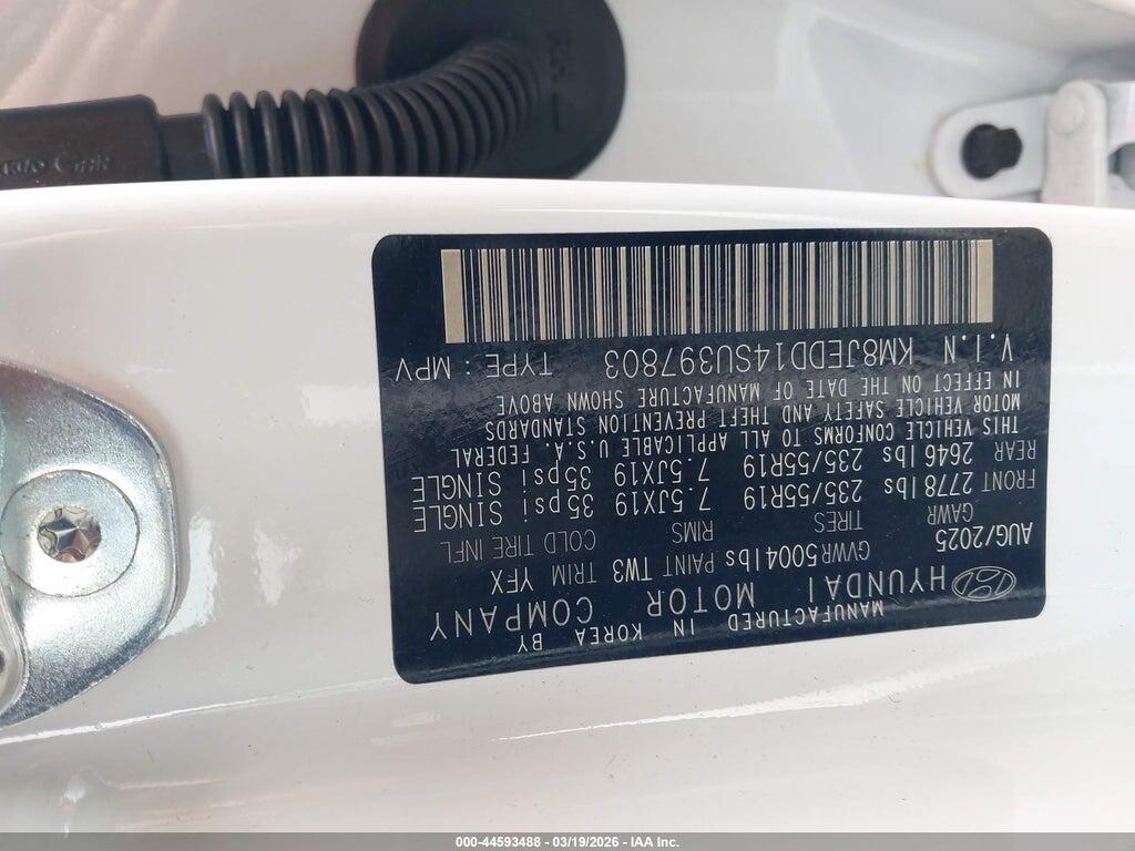 KM8JEDD14SU397803 2025 HYUNDAI TUCSON HYBRID photo no. 9