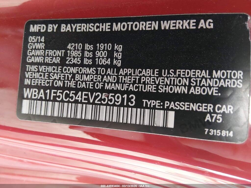 WBA1F5C54EV255913 2014 BMW 228I photo no. 9