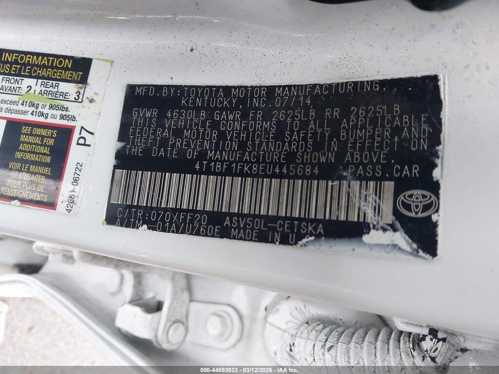 4T1BF1FK8EU445684 2014 TOYOTA CAMRY photo no. 9