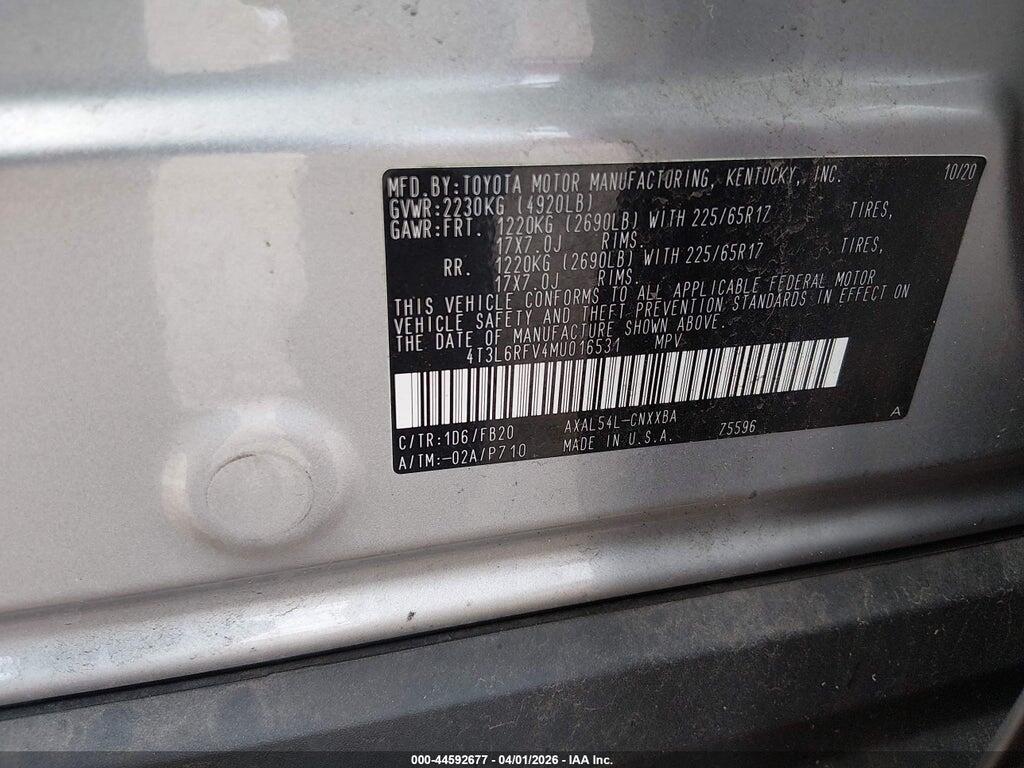 4T3L6RFV4MU016531 2021 TOYOTA RAV4 HYBRID photo no. 9